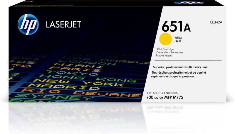 HP CE342A 651A Yellow Toner Cartridge LaserJet M775 — main product image
