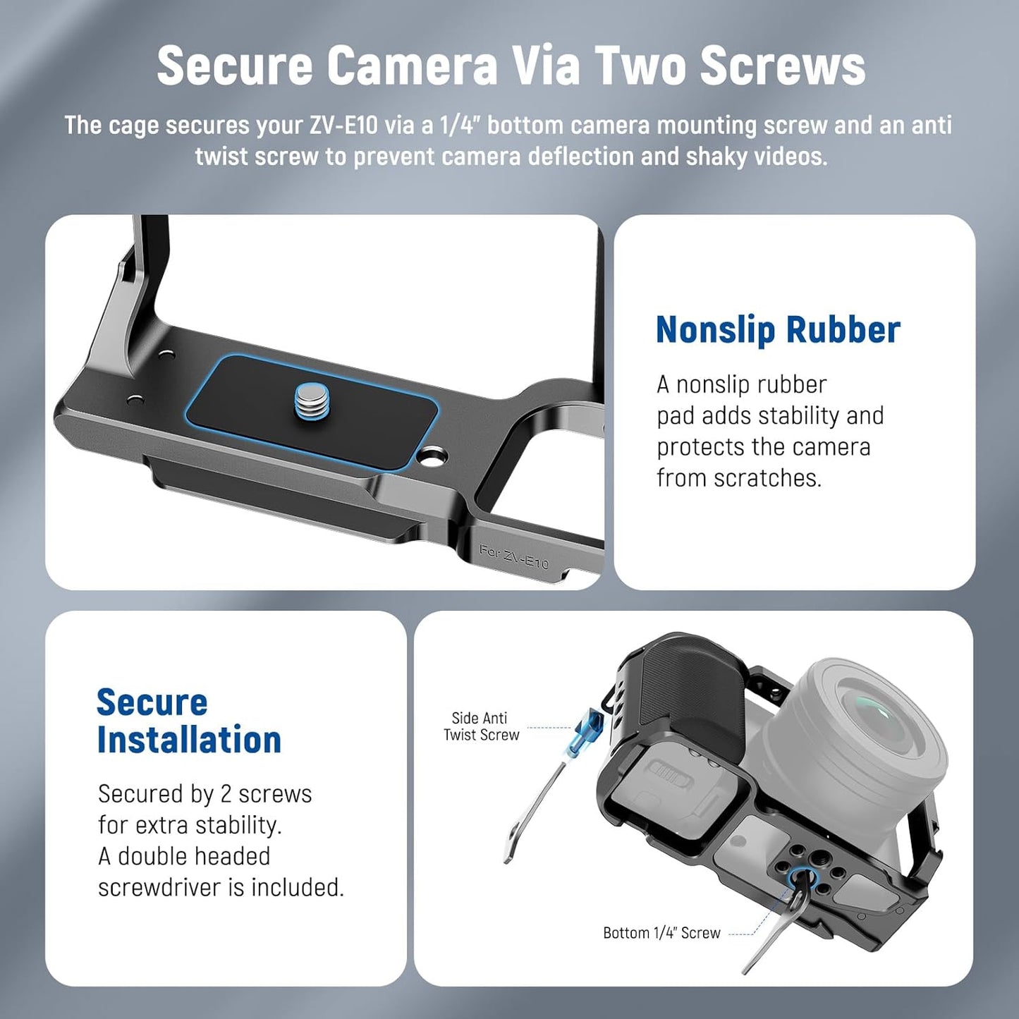 Neewer CA003S ZV-E10 Camera Cage Silicone Grip