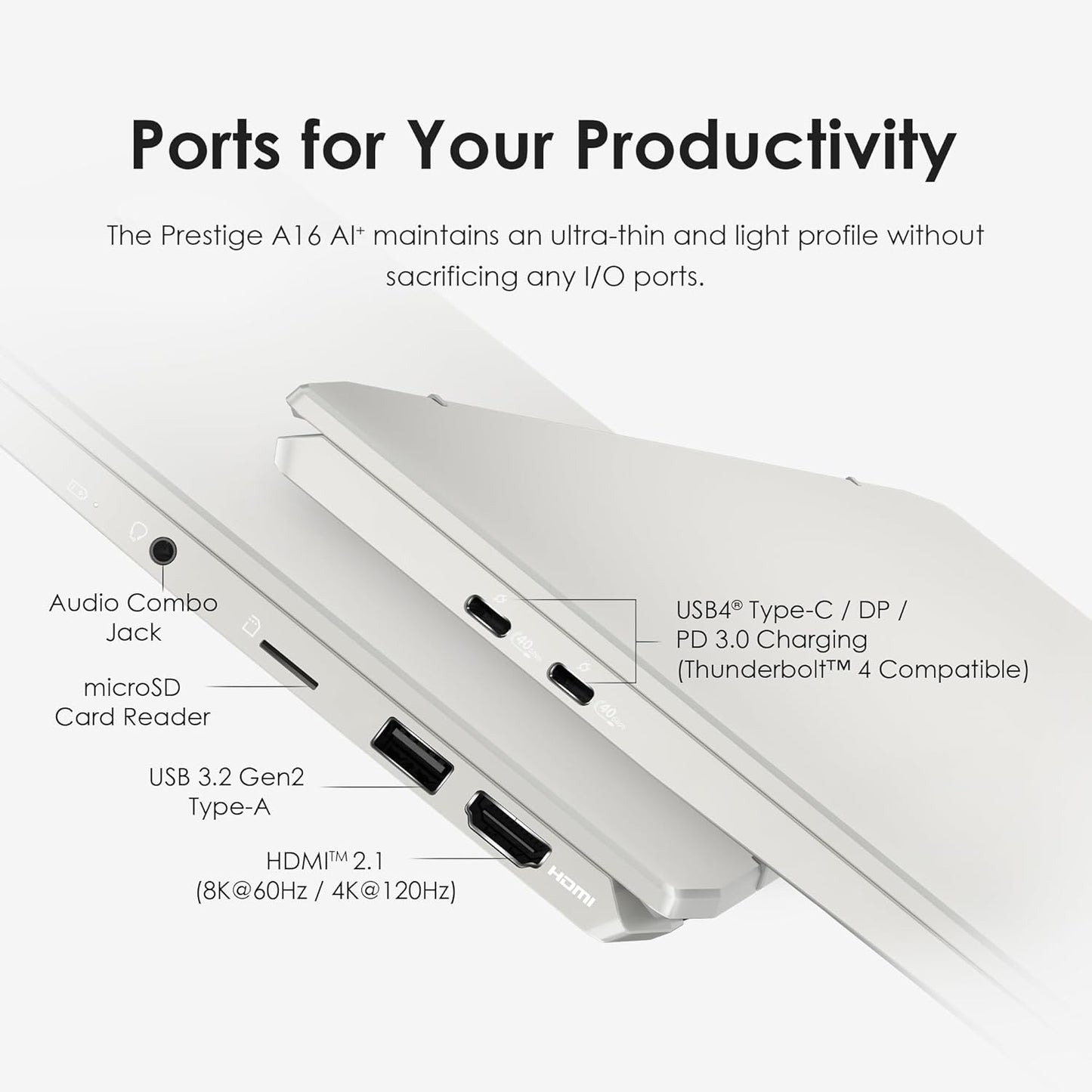 MSI PREA16A3H016 Prestige A16 AI+ 16" Laptop Ryzen AI 9-365