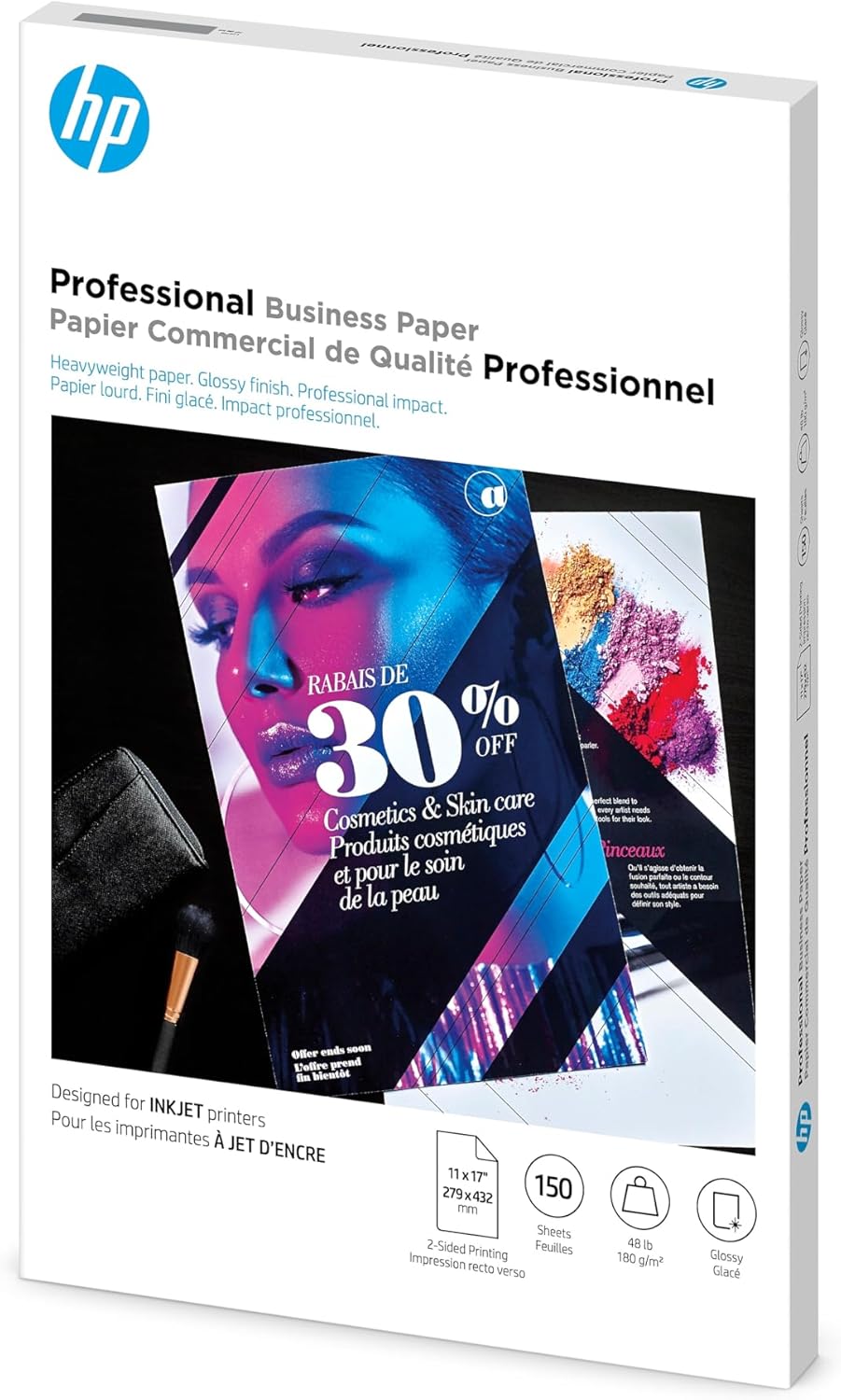 HP CG932A Brochure Paper 11x17 48lb White 150 Sheets