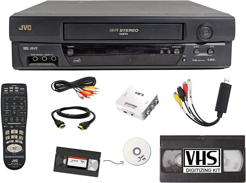 JVC VCR VHS Transfer Kit: Remote, USB, HDMI (Renewed) — main product image