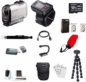 Sony FDRX1000VRW 4K Action Cam Live View Bundle
