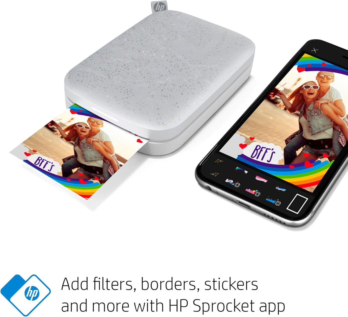 HP 1AS85A#B1H Sprocket 2x3" Portable Photo Printer, Luna Pearl