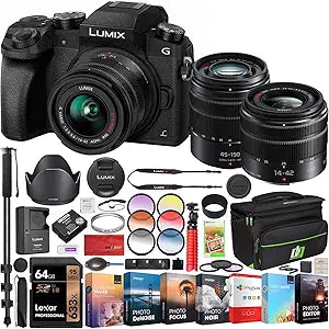 Panasonic E1PNDMCG7WK Lumix G7 4K Camera 2-Lens Bundle