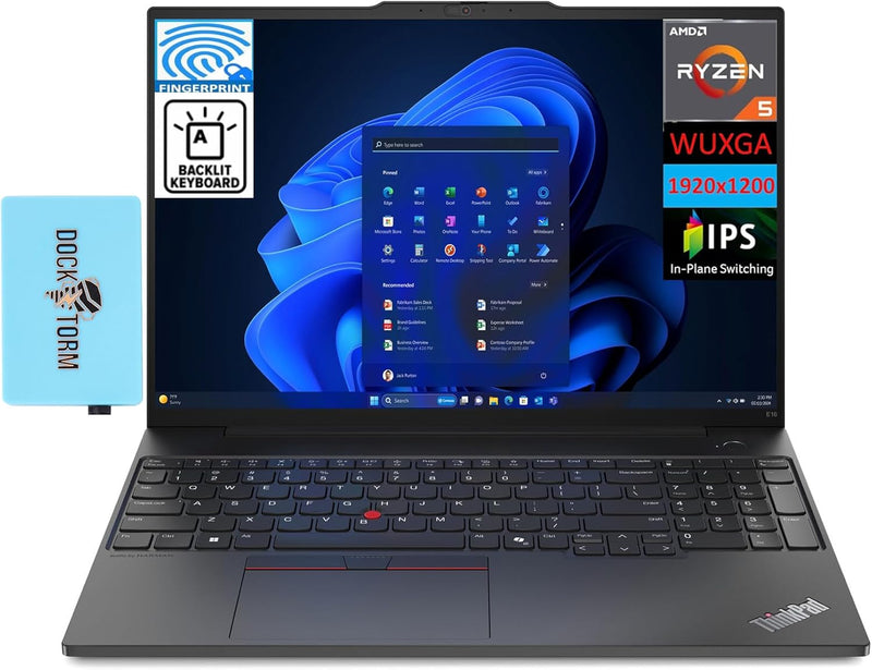 Lenovo Thinkpad E16 Gen 2 Ryzen 5 Business Laptop: 32GB RAM, 2TB SSD — main product image
