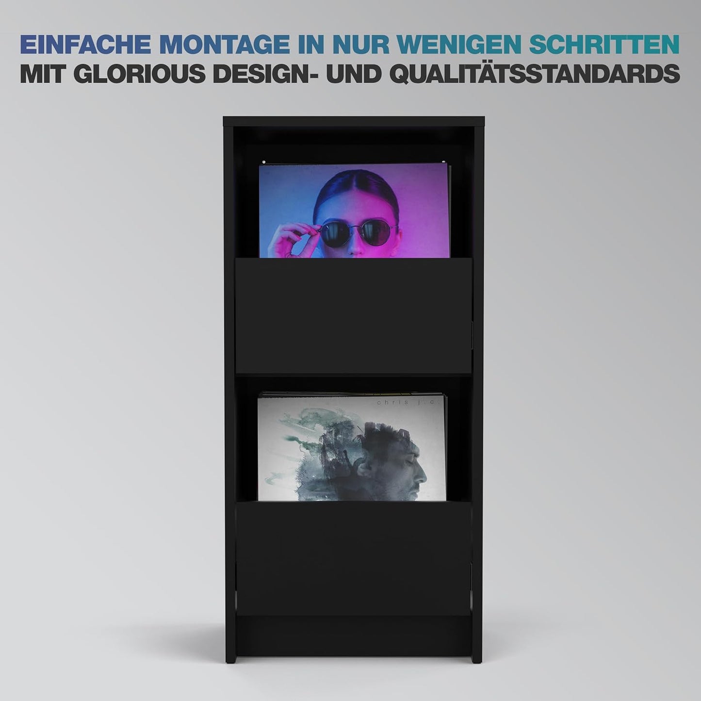 Glorious 247178 Vinyl Vault Record Collection Storage Cabinet