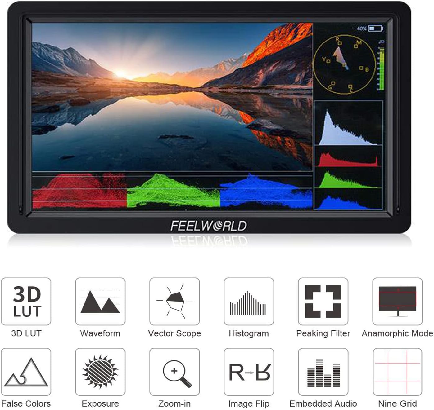 FEELWORLD FW568S 6" 3G-SDI/4K HDMI On-Camera Monitor