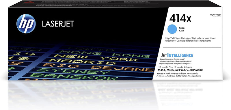 HP W2021X 414X Cyan High-Yield LaserJet Toner — main product image
