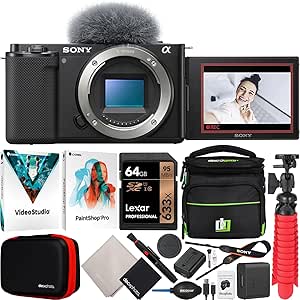 Sony E4SNILCZVE10B Vlog Camera Bundle ZV-E10 Black