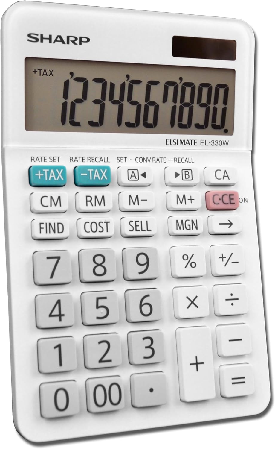 Sharp EL-330WB Basic Desktop Calculator Solar Powered