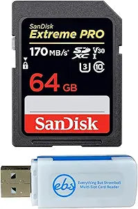SanDisk 064G_SD_Extreme_Pro_R6 64GB SD Card Reader Bundle