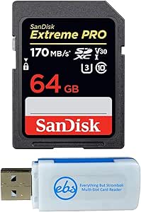 SanDisk 064G_SD_Extreme_Pro_R6 64GB SD Card 4K Bundle