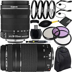 Canon 6097B002 EF-S 18-135mm & 75-300mm Dual Lens Bundle