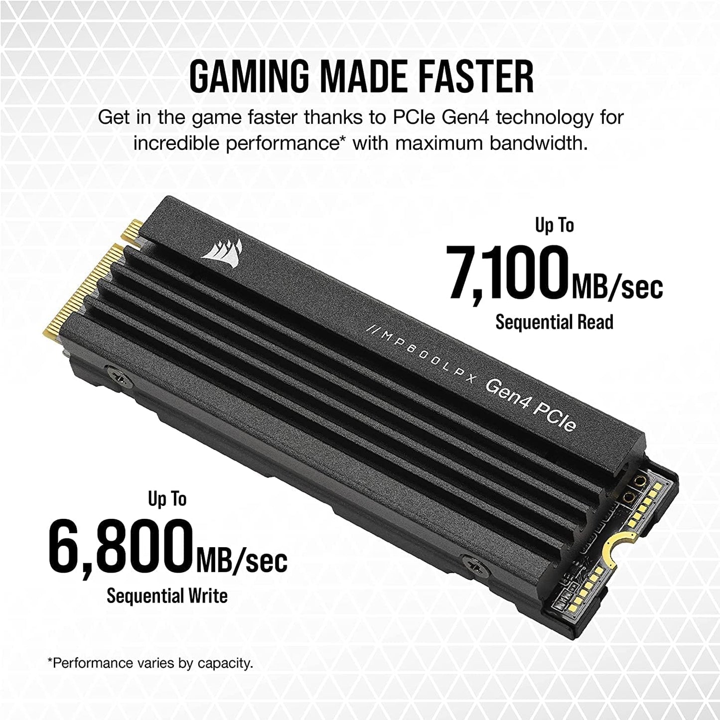 Corsair MP600 PRO LPX 2TB NVMe Gen4 SSD PS5 Optimized
