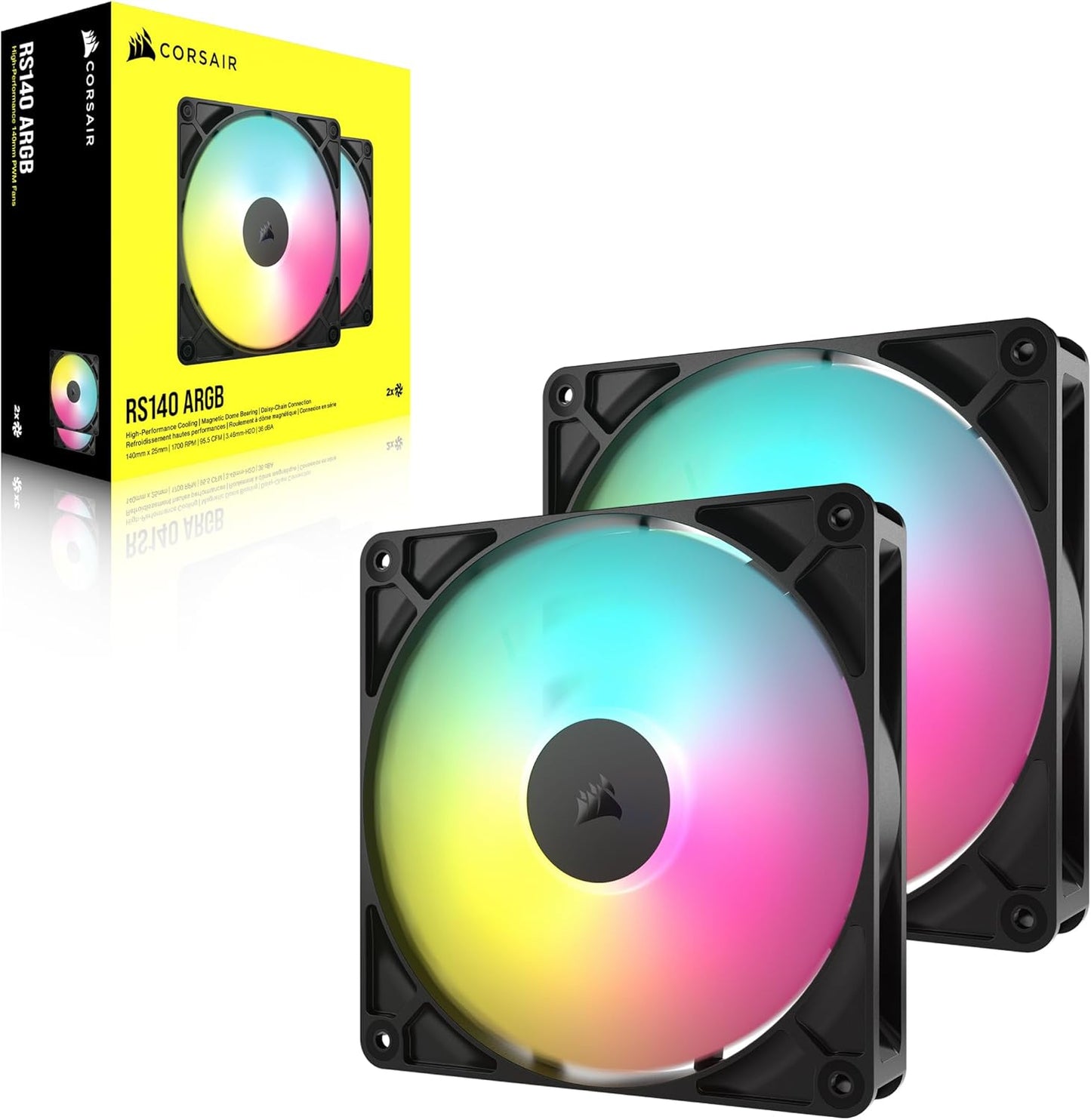 Corsair CO-9050183 RS140 ARGB PWM 140mm Fan Dual Pack