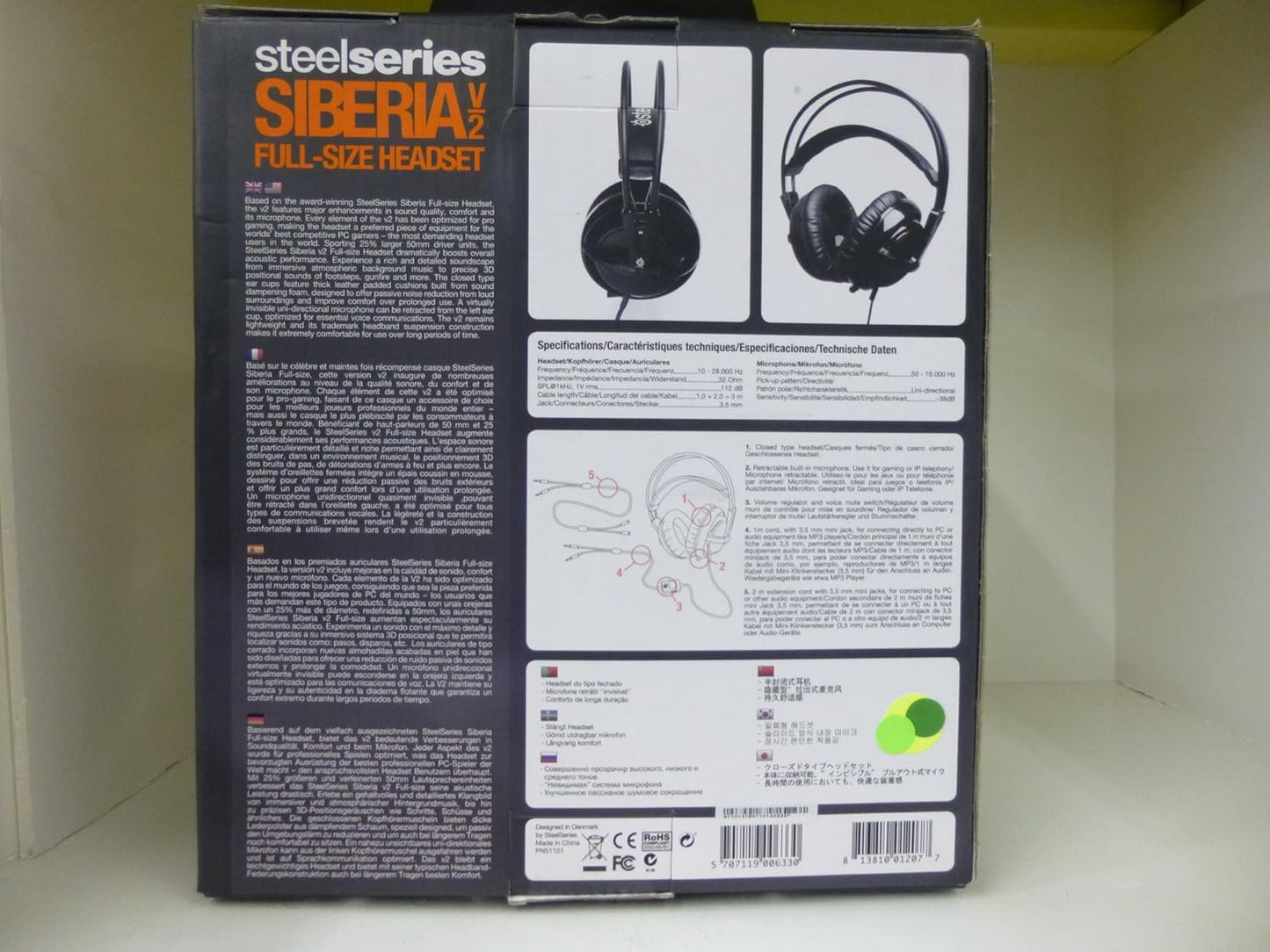SteelSeries Siberia v2 Gaming Headset - Full-Size, Black, Comfortable
