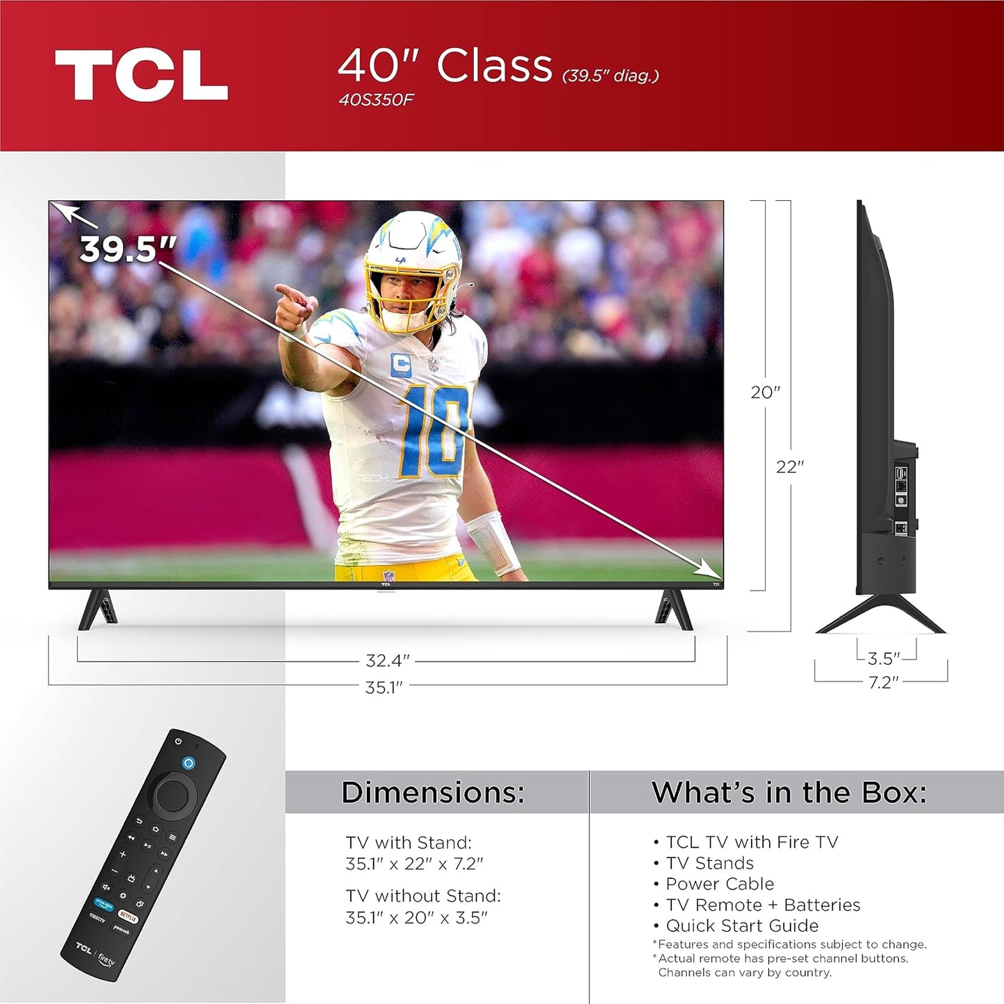 TCL 40S350F 40-Inch 1080p FHD LED Smart Fire TV