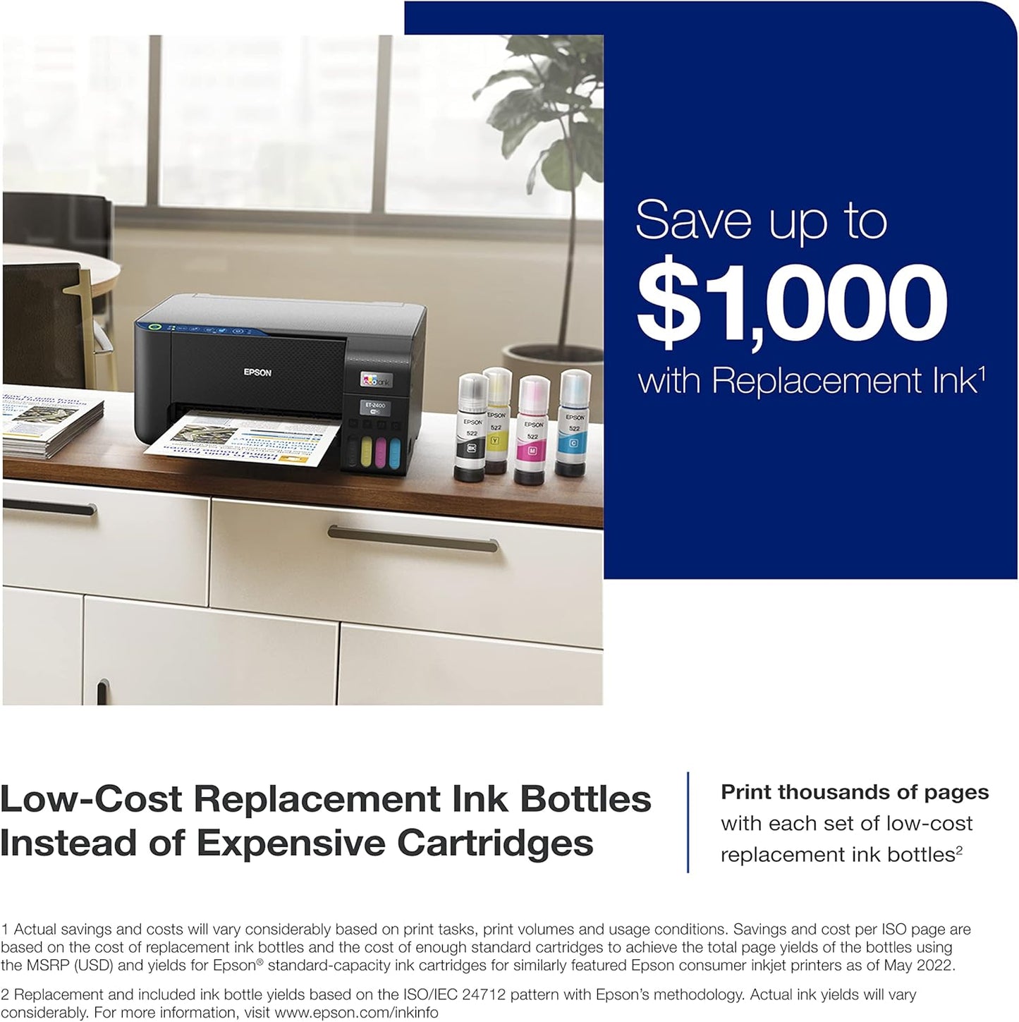 Epson EcoTank Wireless ET-2850 and ET-2400 All-in-One Printer Combo