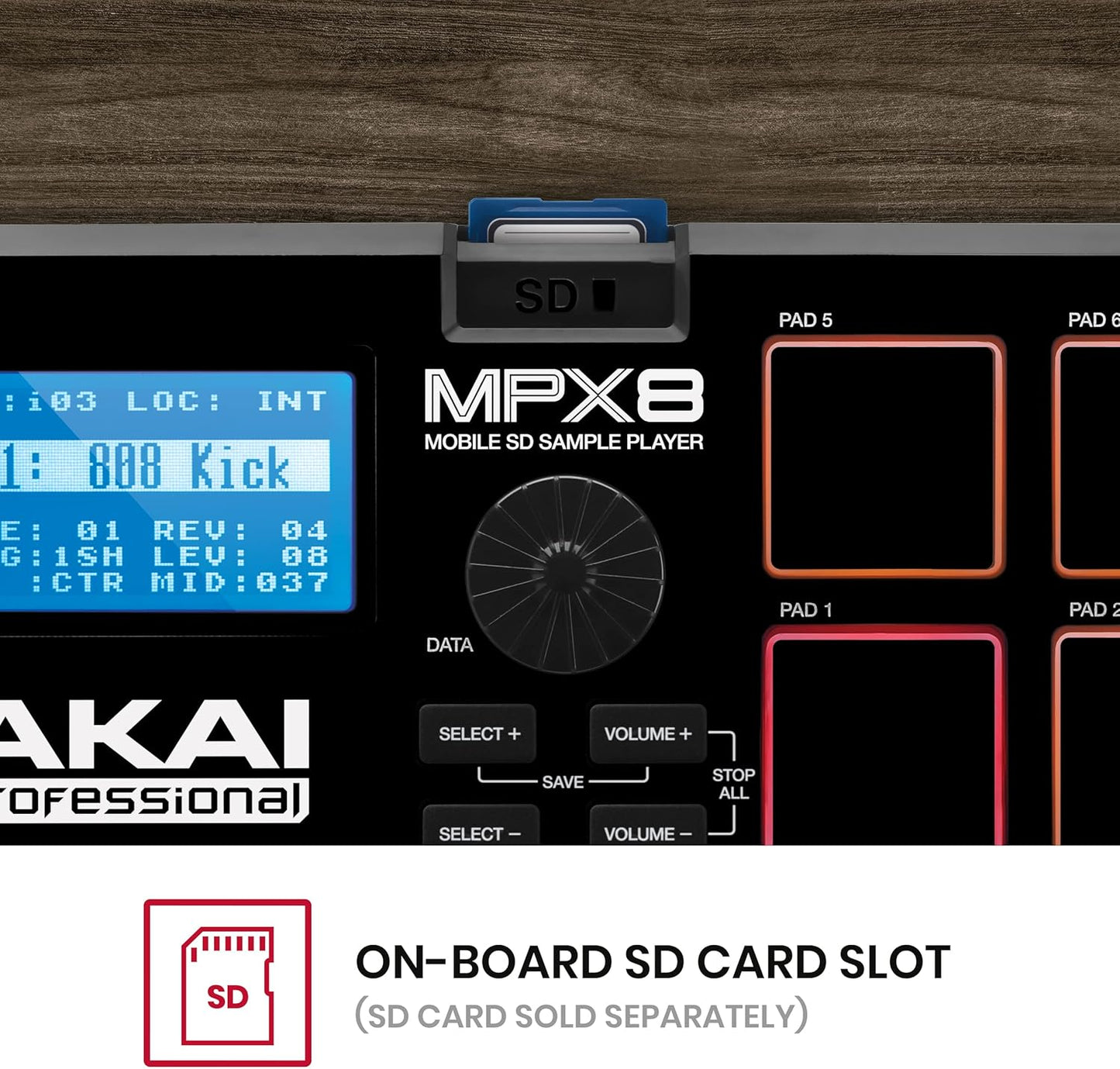 Akai MPX8 Portable Sample Pad Controller MIDI SD