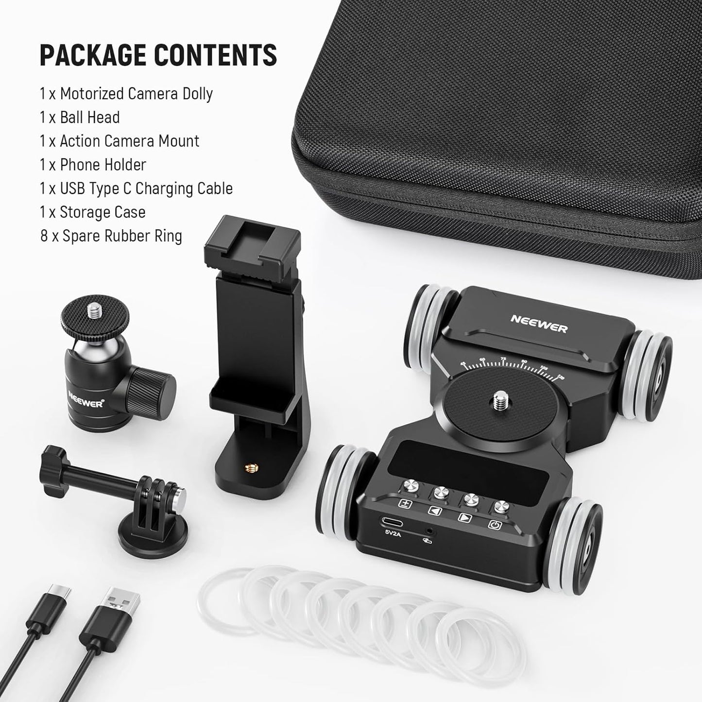 Neewer 10102645 Motorized Camera Dolly with App Control