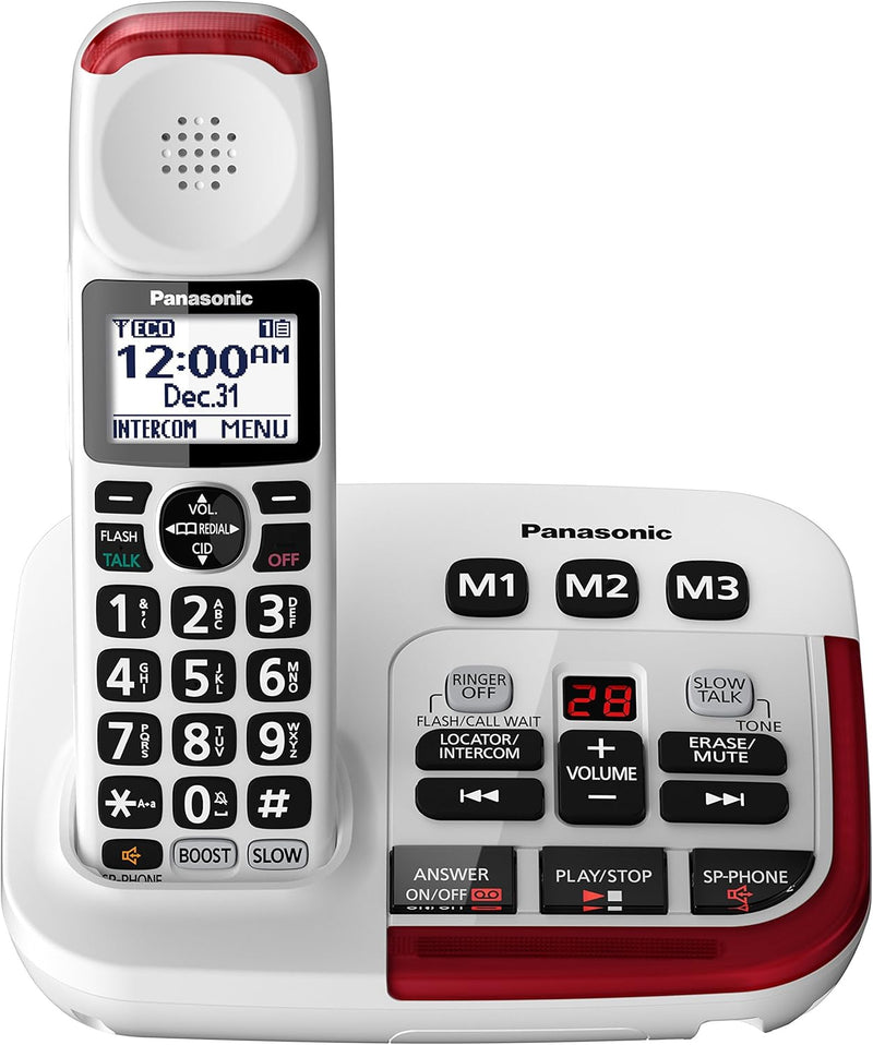 Panasonic KX-TGM420W Amplified Cordless Phone Answering Machine — main product image
