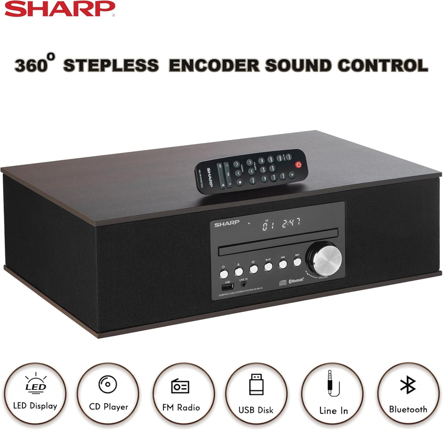 Sharp CD-BH10 Retro Bluetooth Micro Component System