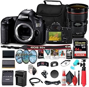Canon EOS 5DS DSLR Camera Body Bundle with 24-70mm Lens (Renewed)