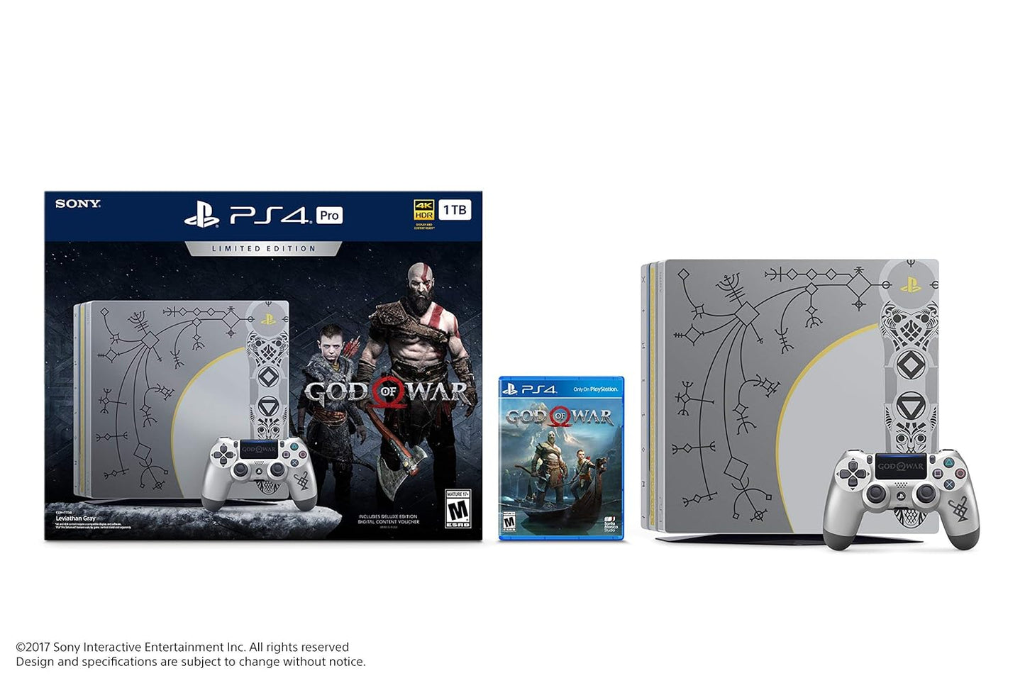 Sony CUH-7000 PlayStation 4 Pro 1TB God of War Bundle (Renewed)