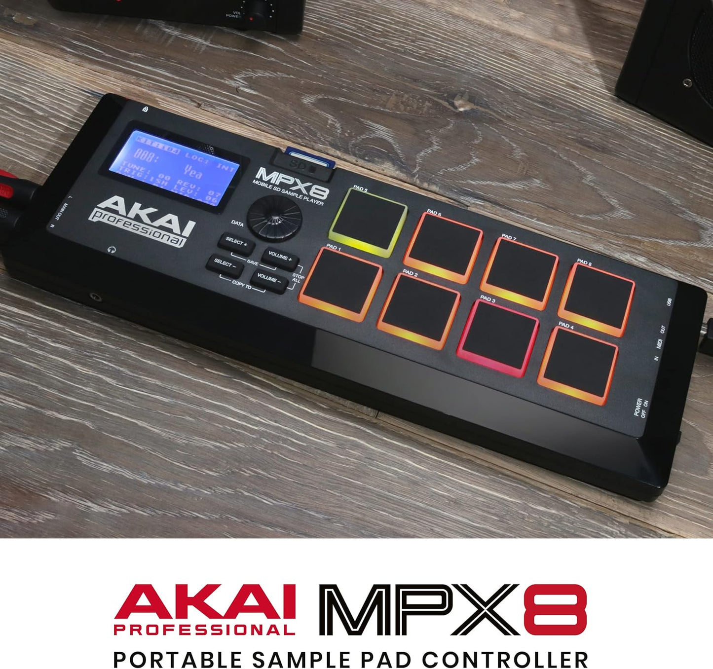 Akai MPX8 Portable Sample Pad Controller MIDI SD