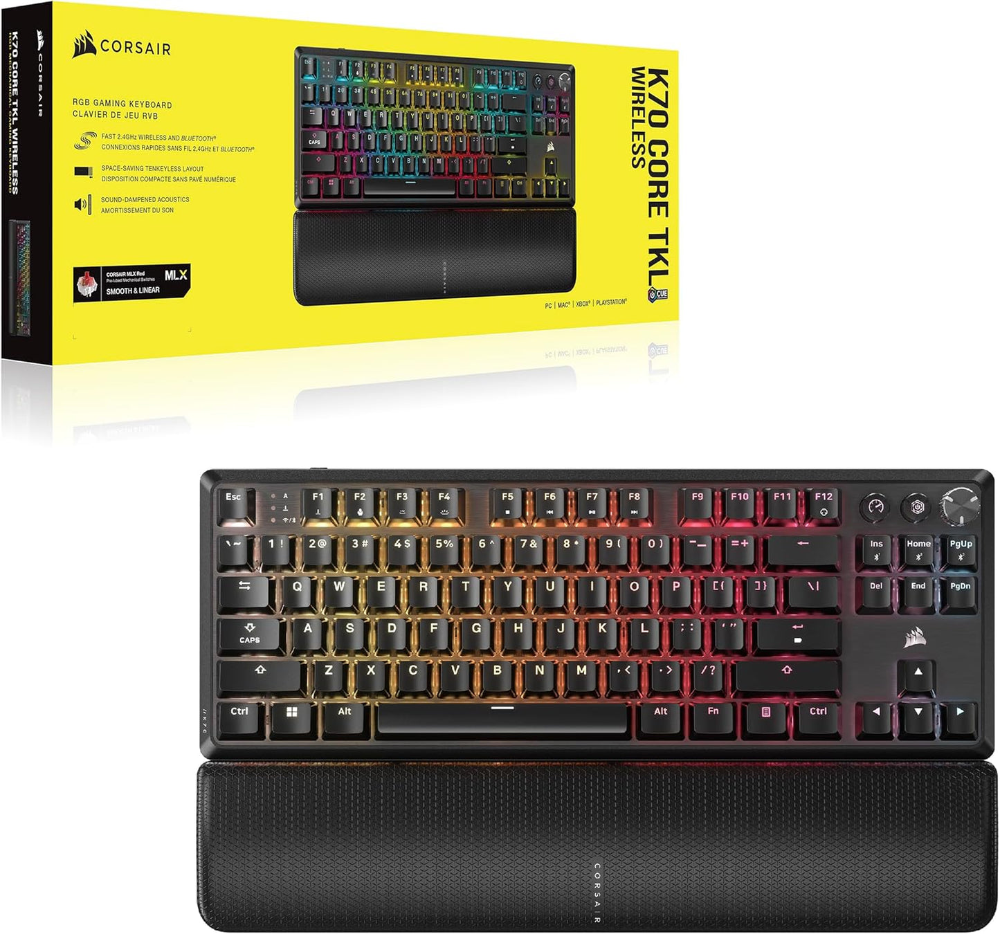 Corsair CH-914901E-NA K70 CORE TKL Wireless RGB Keyboard