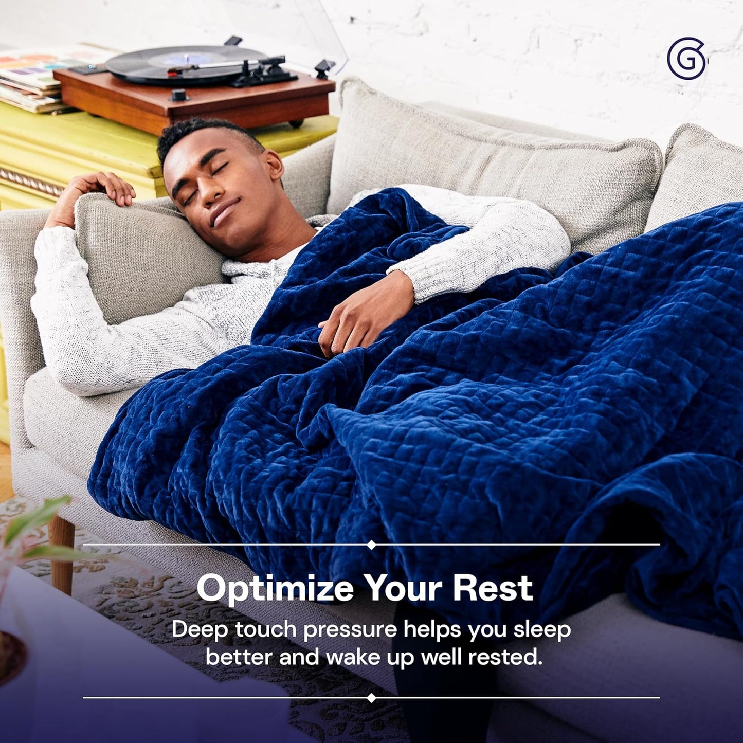 Gravity Weighted Blanket 35lbs Queen/King Size Navy