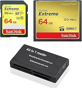 SanDisk Extreme 64GB CF SD Card Bundle