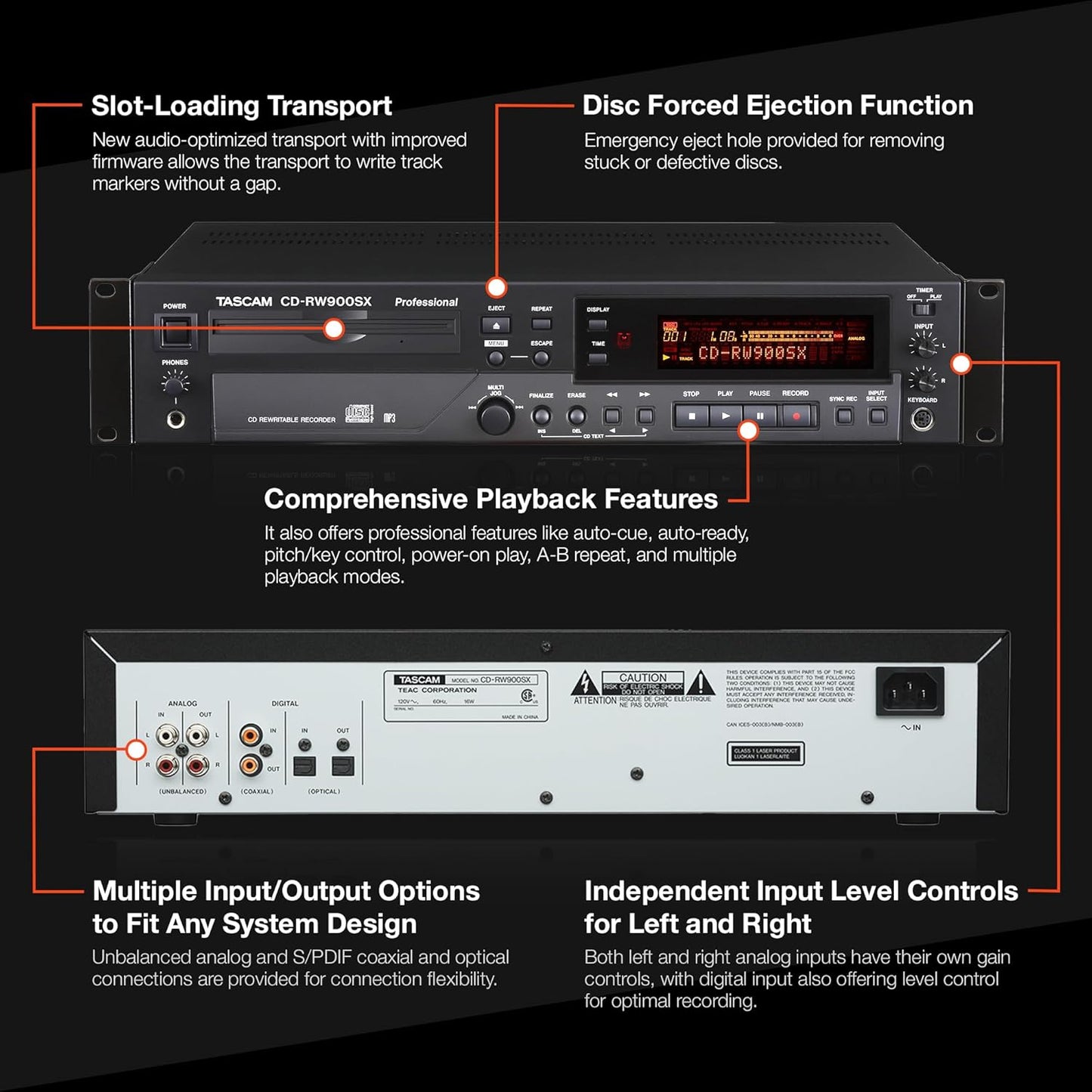 Tascam CDRW900SX Professional CD Recorder/Player