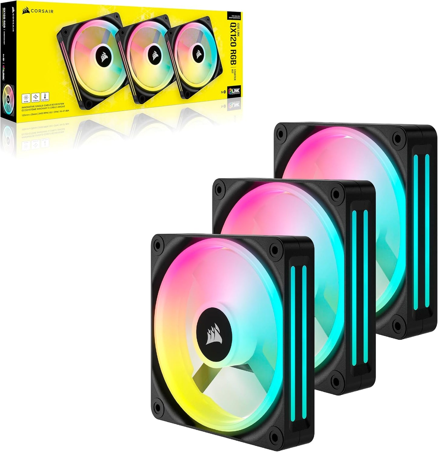 Corsair CO-9051002-WW iCUE LINK QX120 RGB Fan Kit