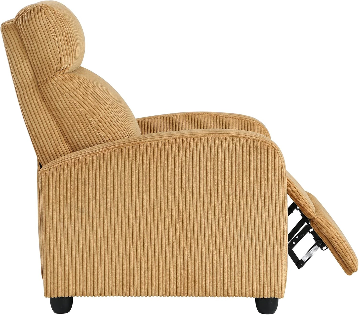 Lexicon 194840287162 Yellow Corduroy Pushback Recliner