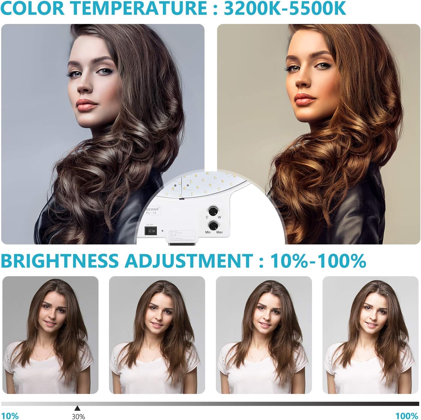 Neewer 10093389 18 inch LED Ring Light Stand Kit