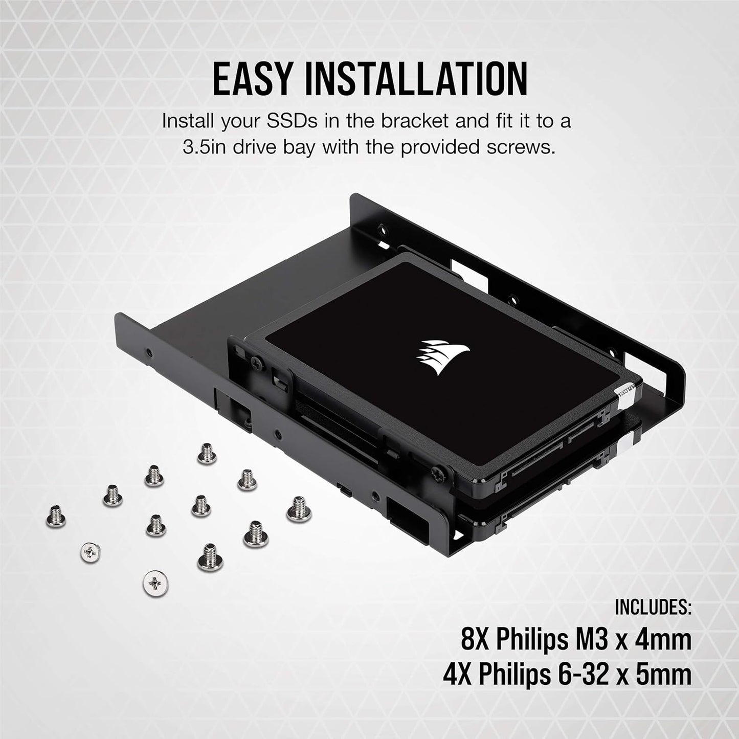 Corsair CSSD-BRKT2 Dual SSD Mounting Bracket: 3.5" to 2.5" Adapter