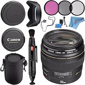 Canon 2518A003-1 EF 100mm f/2 USM Lens Bundle