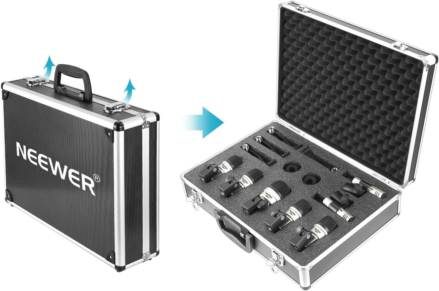 Neewer 40092651 7 Pack Wired Drum Pickups Percussion Mic Kit