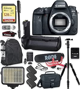 Canon 6DII DSLR Camera Body Bundle 128GB Pro Kit
