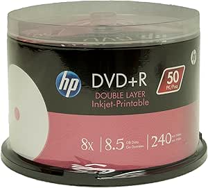 HP DRDL08WJH050CB DVD+R DL 8X White Printable Discs
