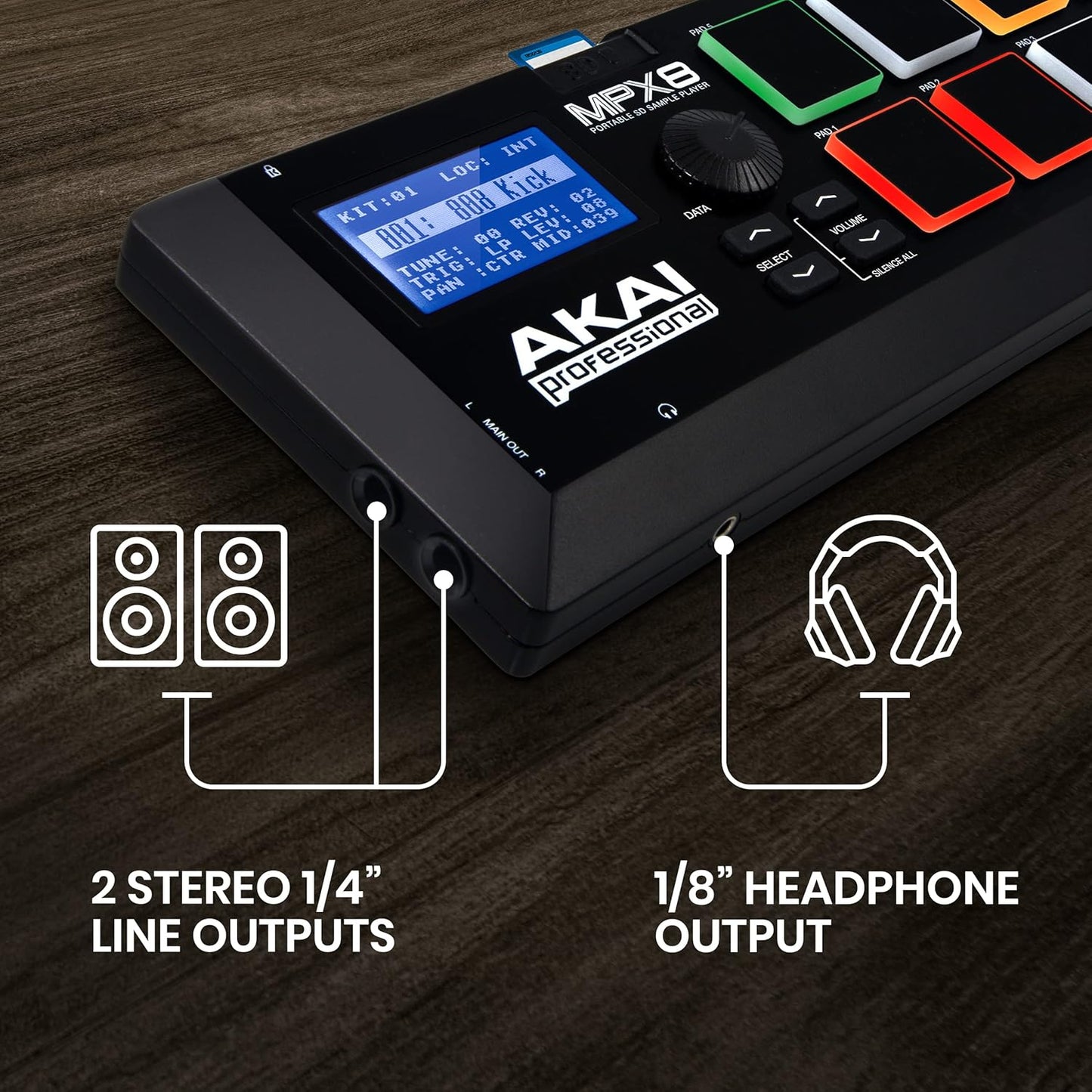 Akai MPX8 Portable Sample Pad Controller MIDI SD