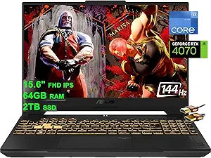 Asus TUF F15 Gaming Laptop - i7, 64GB RAM, 2TB SSD, RTX 4070, 144Hz
