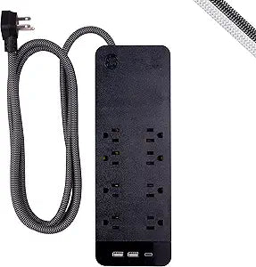 GE 41356 UltraPro 8-Outlet Surge Protector USB-C — main product image