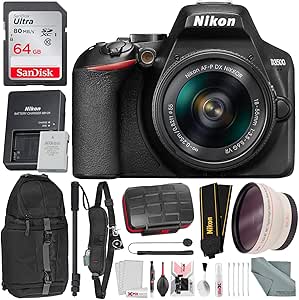 Nikon D3500 DSLR Camera Kit - 18-55mm Lens + 64GB Bundle