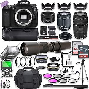 Canon 90D DSLR Camera Bundle w/ Lenses & Accessories