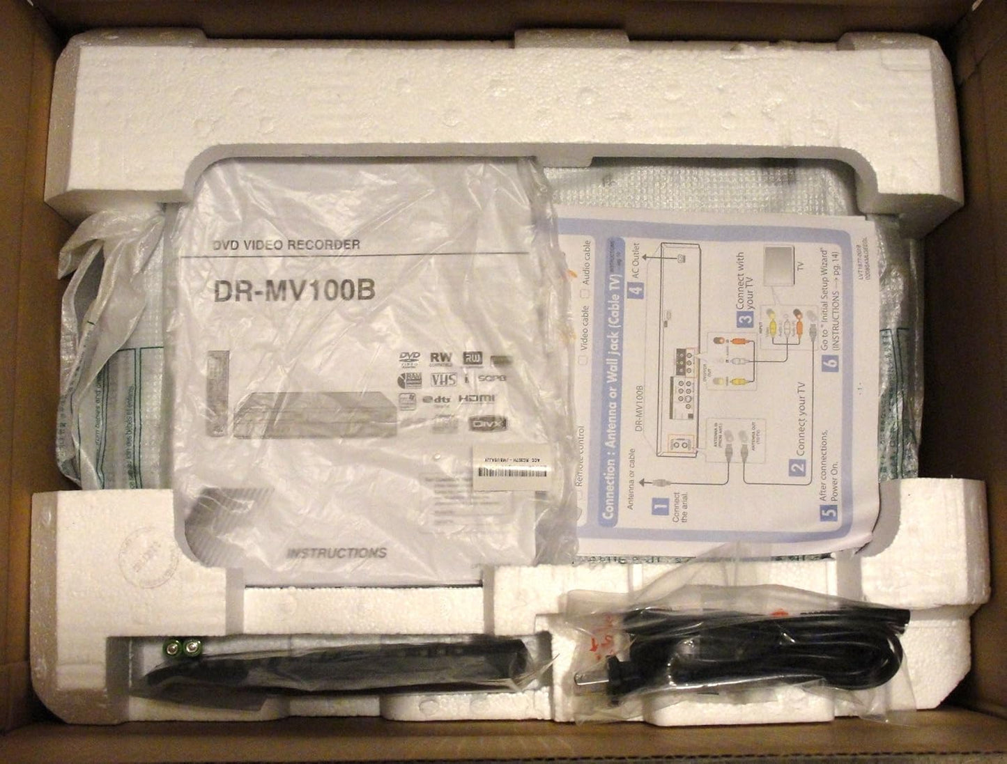 JVC DRMV100B 1080p Upconverting DVD Recorder VCR Combo