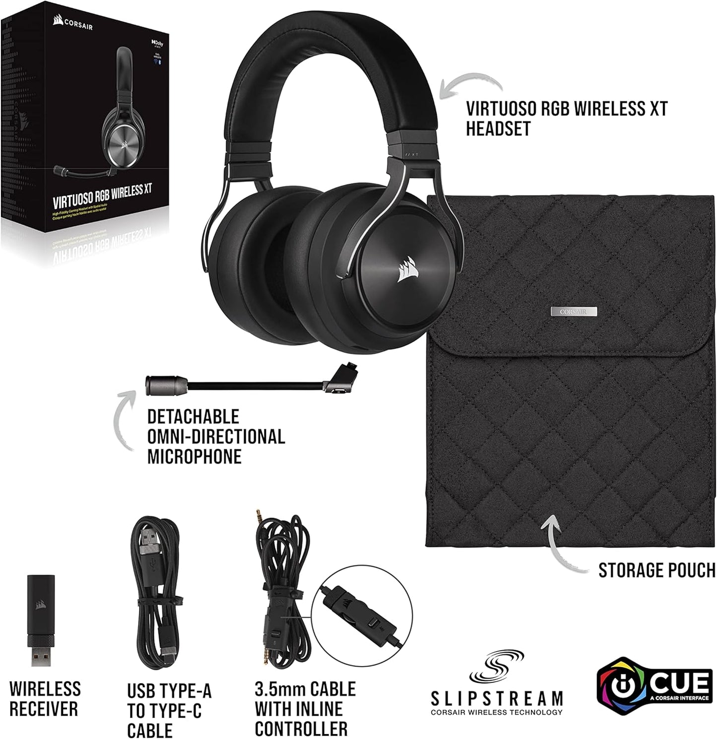 Corsair CA-9011188-NA VIRTUOSO RGB Wireless XT Gaming Headset