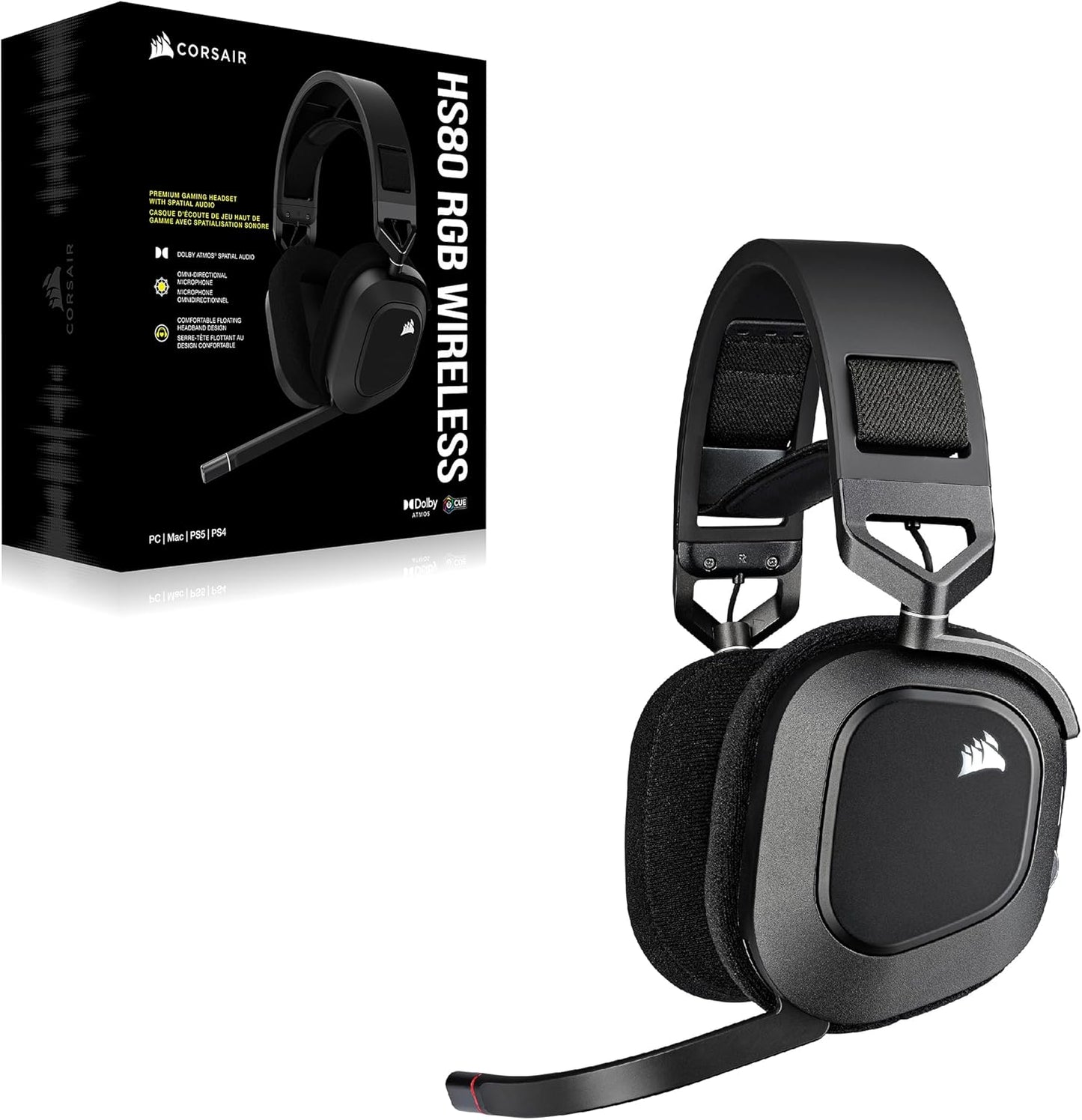 Corsair CA-9011235-NA HS80 RGB Wireless Gaming Headset