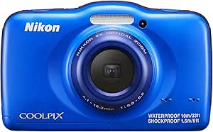 Nikon 26461 COOLPIX S32 Waterproof Digital Camera Blue